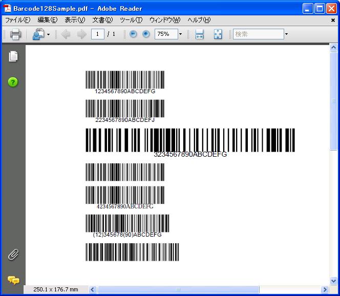 Barcode128Sample表示結果